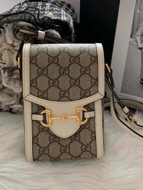 Gucci 1955 Horsebit Crossbody Bag, White